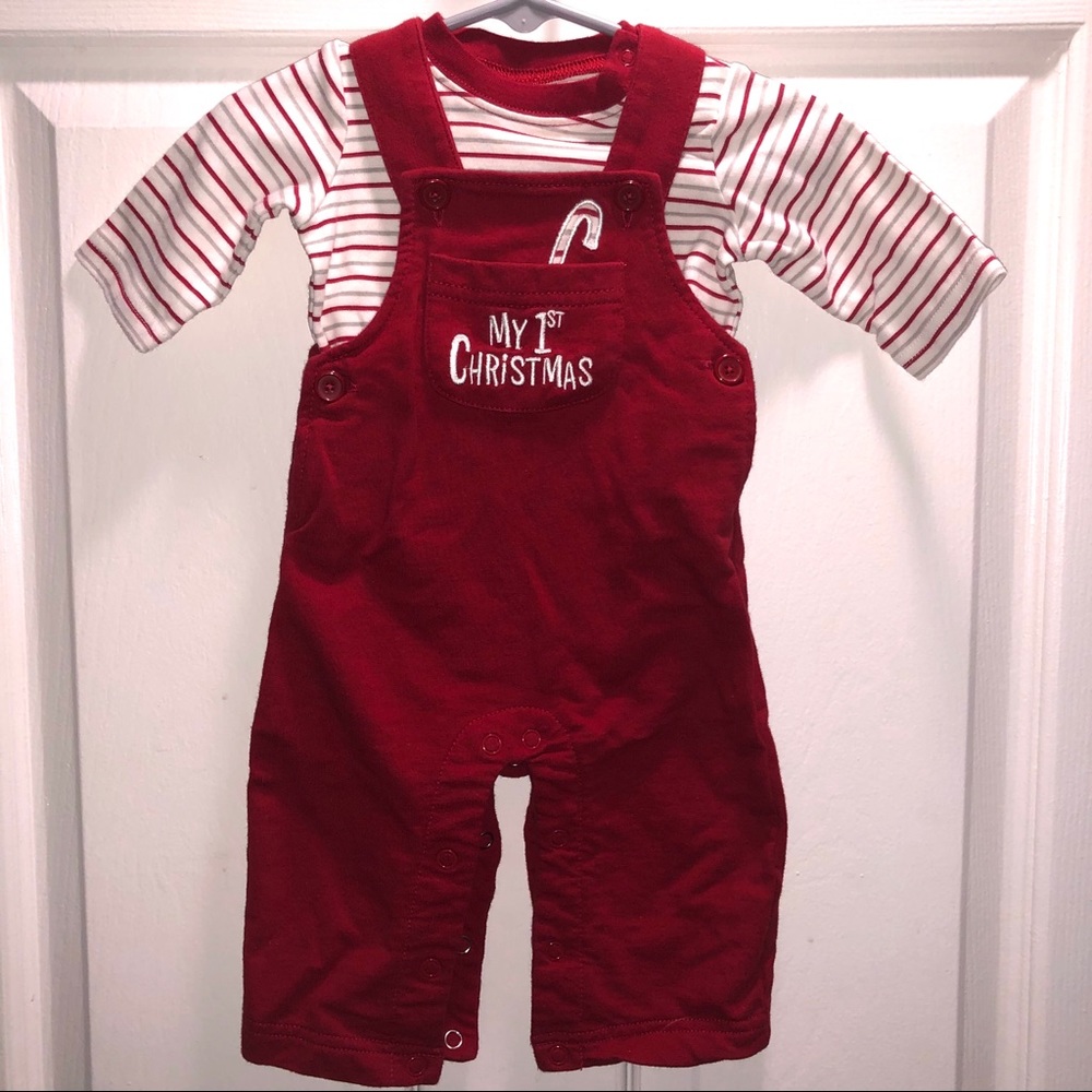 My 1st Christmas 2pc Overall Set